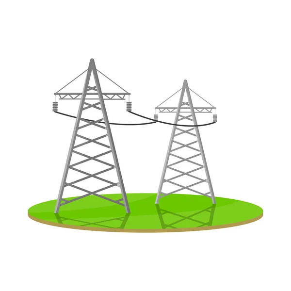 Diseño vectorial del logotipo eléctrico y de la red. Conjunto de símbolo de stock eléctrico y de transmisión para web . — Archivo Imágenes Vectoriales