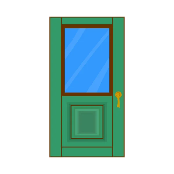 Elkülönített tárgy az ajtó és a fa jele. Ajtógyűjtemény és bejárati készlet szimbólum webes. — Stock Vector