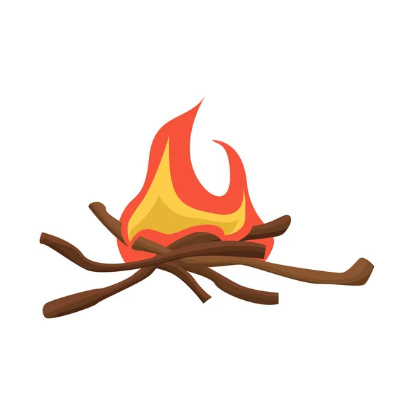 Objeto aislado de hoguera y signo de incendio. Conjunto de hoguera y palo símbolo de stock para la web . — Vector de stock