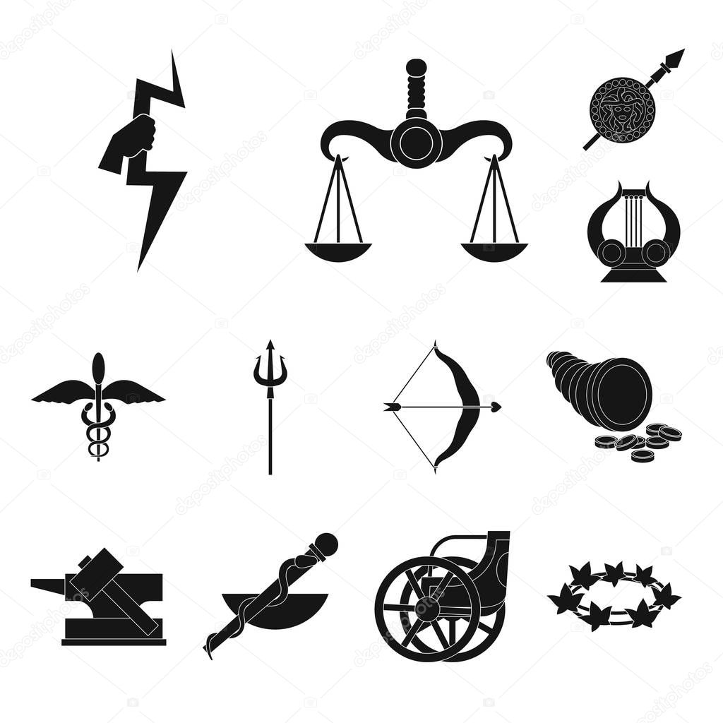 Vector design of religion and myths icon. Collection of religion and greek vector icon for stock.
