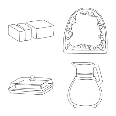 Margarin ve kolesterol logosu vektör tasarımı. Set margarin ve madde vektör simgesi stok için.