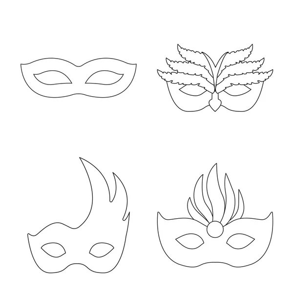 Illustration vectorielle de mascarade et signe mystère. Collection d'illustrations vectorielles de mascarade et de festival . — Image vectorielle