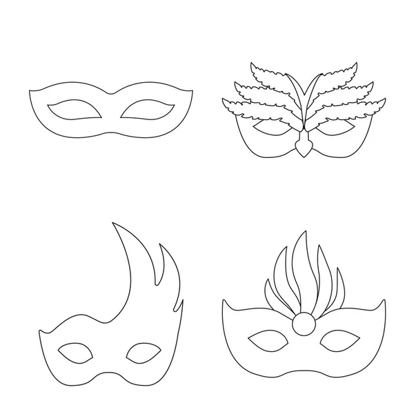 Ilustración vectorial de mascarada y signo de misterio. Colección de mascarada e ilustración vectorial del festival . — Archivo Imágenes Vectoriales