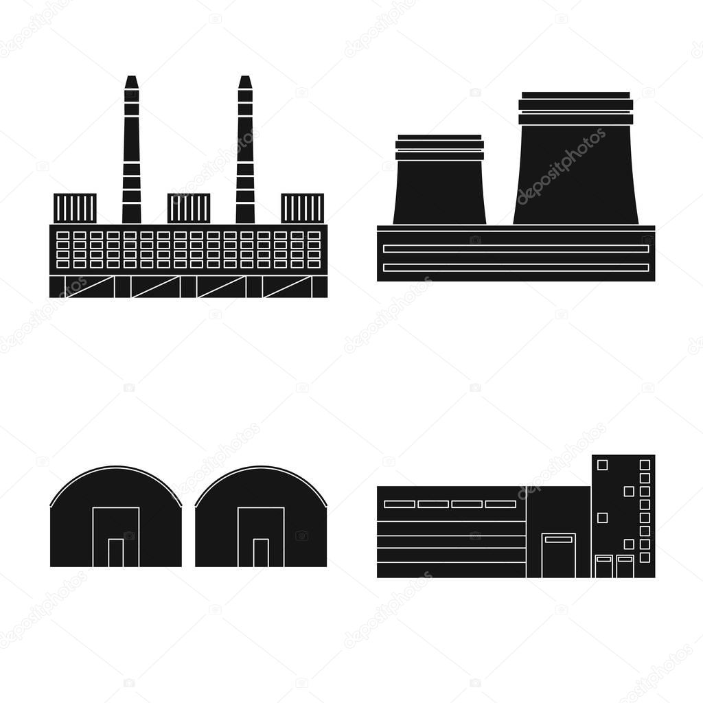 Isolated object of architecture and technology symbol. Collection of architecture and building stock vector illustration.
