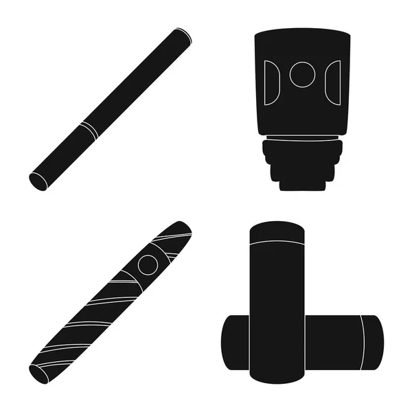 Diseño vectorial de e-cig y logotipo de moda. Conjunto de ilustración de vectores electrónicos e-cig y stock . — Archivo Imágenes Vectoriales