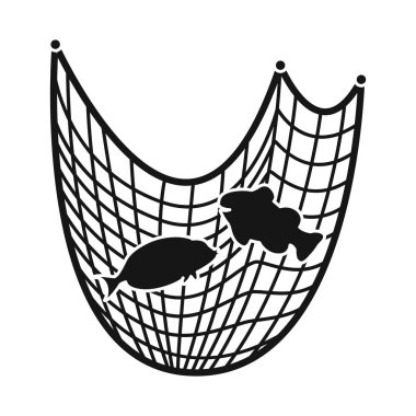 Vektör Illustration Balıq toru ve balıkçılık sembolü. Stok için Balıq toru ve balık vektör simgesi koleksiyonu.