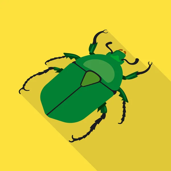 甲虫和绿色标志的矢量设计。甲虫和粪便载体插图集. — 图库矢量图片