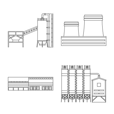 Vektör Illustration üretim ve şirket logosu. Üretim ve yapı stok vektör çizim seti.