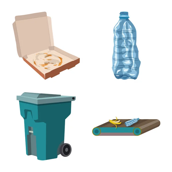 Illustration vectorielle de l'environnement et icône des déchets. Ensemble d'illustration vectorielle de stock pour l'environnement et l'écologie . — Image vectorielle