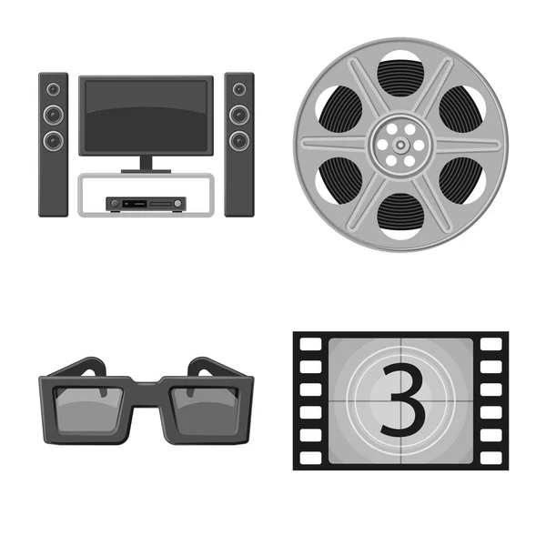 Vektor design av Filmfoto och Studio symbol. Uppsättning av Filmfoto och filma aktiesymbol för rengöringsduk. — Stock vektor
