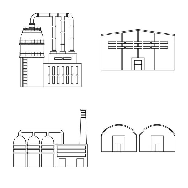 A gyártó és a vállalat ikonjára vektoros illusztráció. A gyártó-és szerkezetvektor-illusztráció gyűjteménye. — Stock Vector