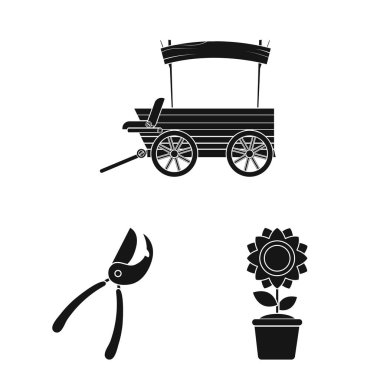 Çiftlik ve tarım logo vektör Illustration. Çiftlik ve bitki hisse senedi vektör çizim topluluğu.