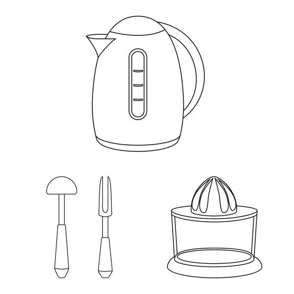 Ізольований об'єкт кухні та значок кухаря. Набір символів для кухні та приладів для Інтернету . — стоковий вектор