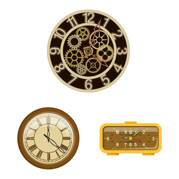 Conception vectorielle de l'horloge et du symbole de temps. Ensemble d'horloge et icône vectorielle cercle pour stock . — Image vectorielle