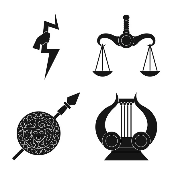 Ilustração vetorial da religião e logotipo mitos. Coleção de religião e ilustração do vetor de estoque grego . — Vetor de Stock