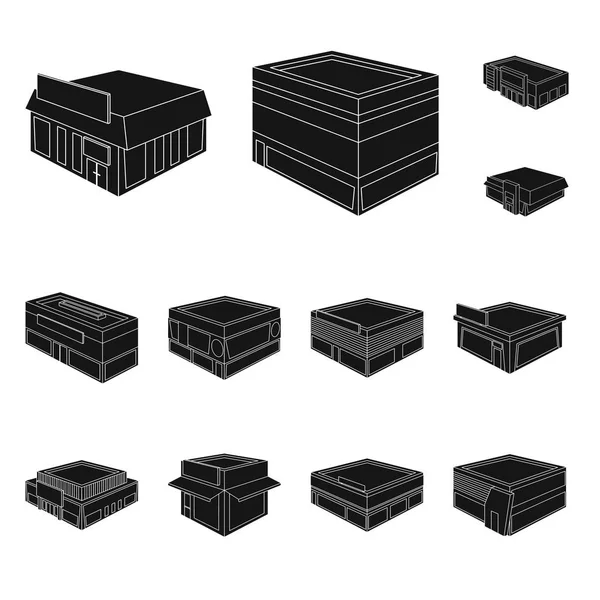 Vektör tasarımı ve ev simgesi. Set ve bina stok vektör illüstrasyon.