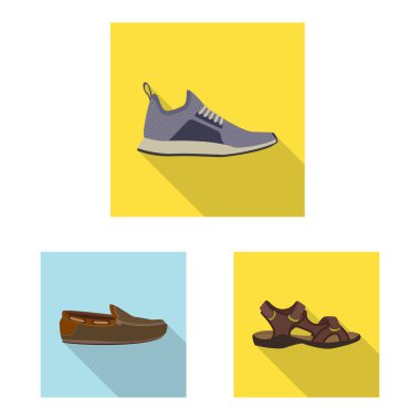 Ayakkabı ve ayakkabı işareti vektör Illustration. Hisse senedi için ayakkabı ve ayak vektör simge topluluğu.