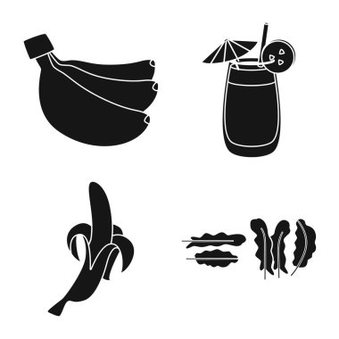 Vitamin ve yeme işareti izole nesne. Stok için vitamin ve olgun vektör simgesi seti.