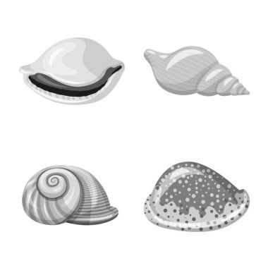 Akvaryum ve su işareti vektör tasarımı. Web için akvaryum ve dekorasyon stok sembolü seti.