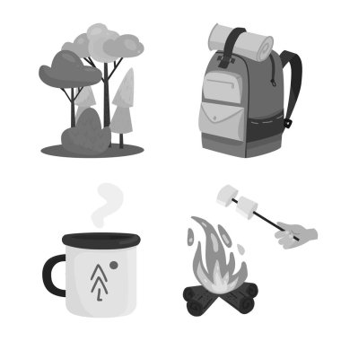 Rekreasyon ve Turizm simgesinin vektör tasarımı. Stok için rekreasyon ve yaban hayatı vektör simgesi koleksiyonu.