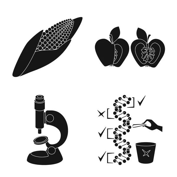 Design vettoriale di qualità e simbolo di laboratorio. Set di simboli di qualità e stock geneticamente modificati per il web . — Vettoriale Stock