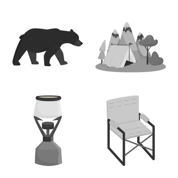 Isolated object of recreation and tourism icon. Collection of recreation and wildlife vector icon for stock.