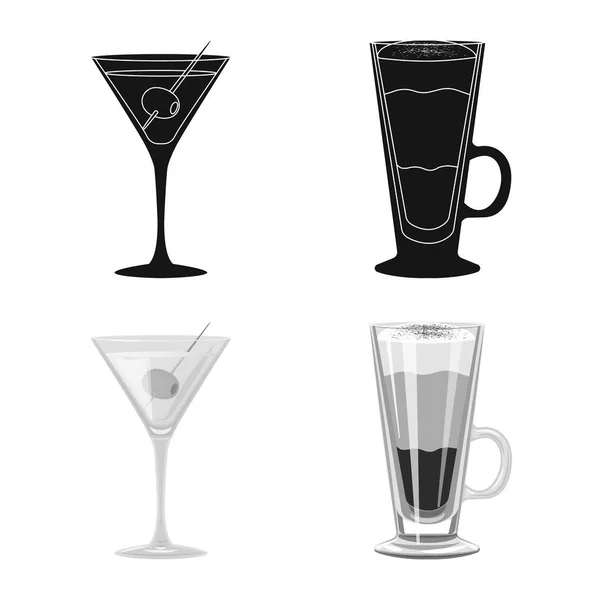 Vector illustration of liquor and restaurant symbol. Set of liquor and ingredient stock vector illustration. Stock Vector