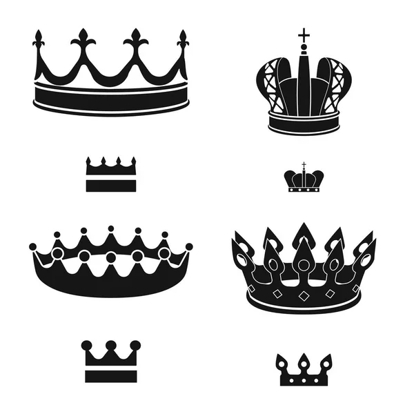 Diseño vectorial de rey y símbolo majestuoso. Conjunto de rey y oro símbolo de acciones para la web . — Archivo Imágenes Vectoriales