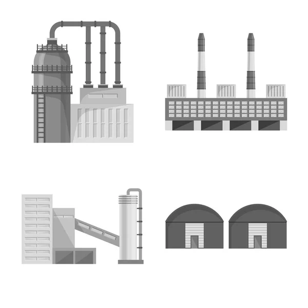 Oggetto isolato di produzione e struttura simbolo. Raccolta di illustrazione vettoriale della produzione e dello stock tecnologico . — Vettoriale Stock