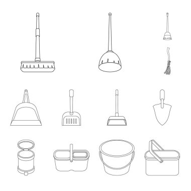 Hijyen ve temiz sembolü izole nesne. Hijyen ve paspas stok vektör çizim seti.