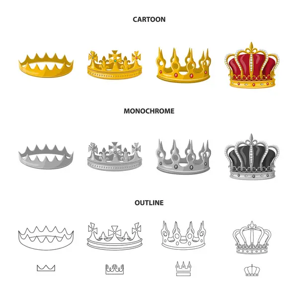 Geïsoleerde object van middeleeuwse en adel logo. Collectie van middeleeuwse en monarchie voorraad vectorillustratie. — Stockvector