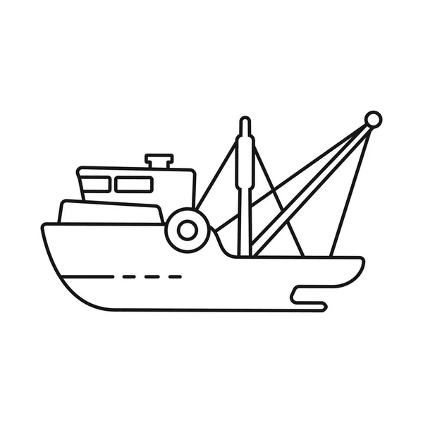 Objet isolé du navire et symbole de voyage. Collecte d'illustrations vectorielles de navires et de stocks navals . — Image vectorielle