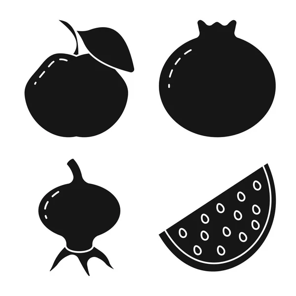 Vector illustratie van vegetarische en organische pictogram. Collectie vegetarisch en voedsel vector icoon voor voorraad. — Stockvector