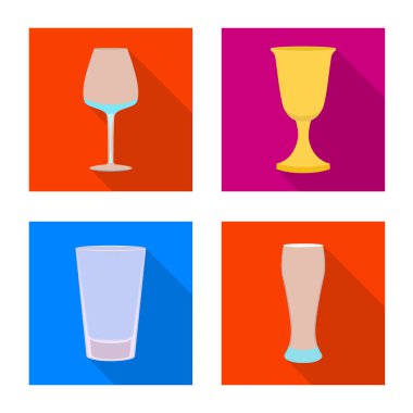 İçeceklerin vektör tasarımı ve restoran tabelası. Web için içecekler ve kutlama stok sembolü seti.