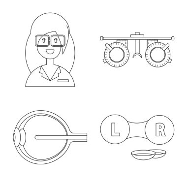 Vector illustration of medicine and technology icon. Set of medicine and eyesight stock symbol for web. clipart