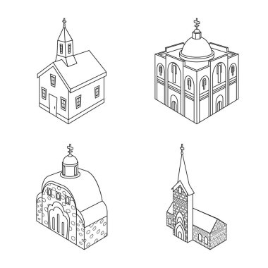 Mimari ve bina logosu vektör illüstrasyon. Mimarlık ve din adamları stok vektör illüstrasyon koleksiyonu.