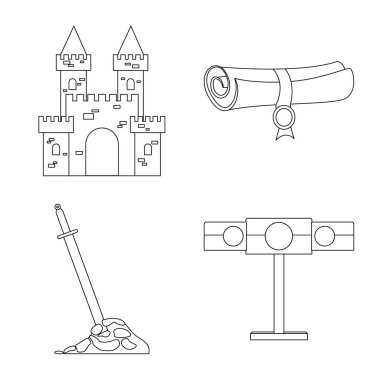Miras ve antik sembol vektör tasarımı. Miras ve turnuva stok vektör illüstrasyon koleksiyonu.