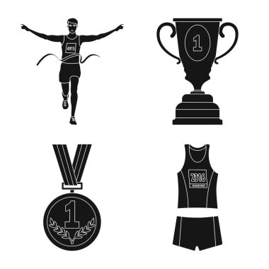 Sağlık ve fitness simgesinin izole nesne. Stok için sağlık ve Sprint vector simgesinin toplanması.