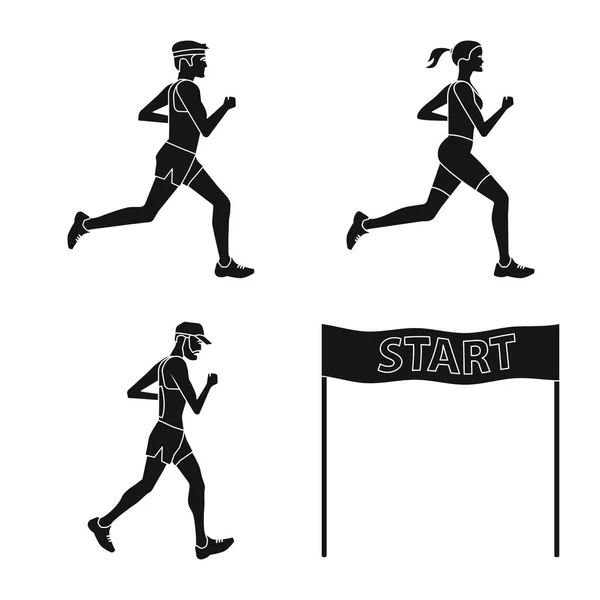 Vector illustratie van gezondheid en fitness pictogram. Collectie van gezondheid en Sprint Stock vector illustratie. — Stockvector