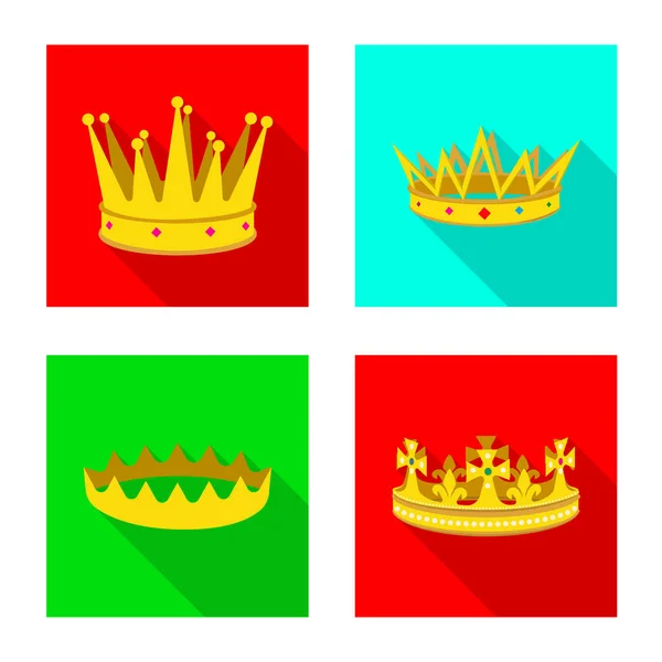 Conception vectorielle de signe médiéval et de noblesse. Collection d'icône vectorielle médiévale et monarchique pour stock . — Image vectorielle