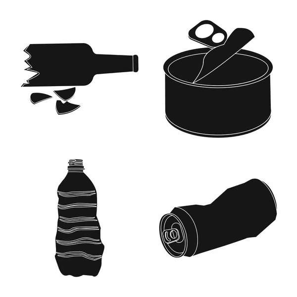 Ilustração vetorial do símbolo de lixo e lixo. Conjunto de resíduos e de resíduos símbolo de material para a web . —  Vetores de Stock
