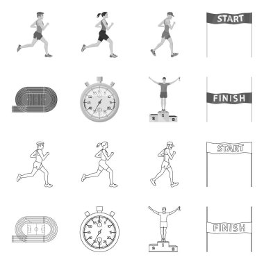 Spor ve kazanan simge vektör tasarımı. Spor ve fitness hisse senedi vektör çizim topluluğu.