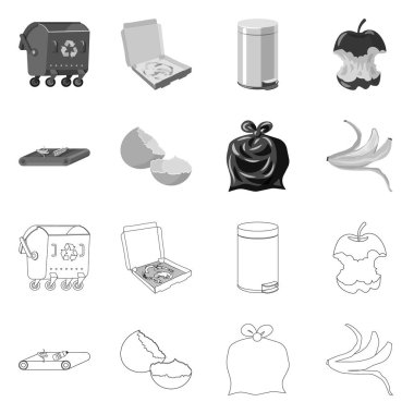 Çöp ve önemsiz işareti vektör tasarımı. Web için çöp ve atık stok sembolü seti.