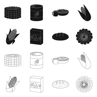 Mısır tarlası ve sebze işareti vektör çizimi. Mısır tarlası ve vejetaryen hisse senedi vektör çizim koleksiyonu.