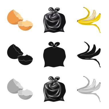 Çöp ve önemsiz logo vektör tasarımı. Stok için atık ve atık vektör simgesinin toplanması.