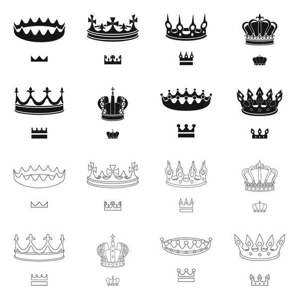 Illustration vectorielle du symbole médiéval et noble. Ensemble de symbole stock médiéval et monarchique pour toile . — Image vectorielle