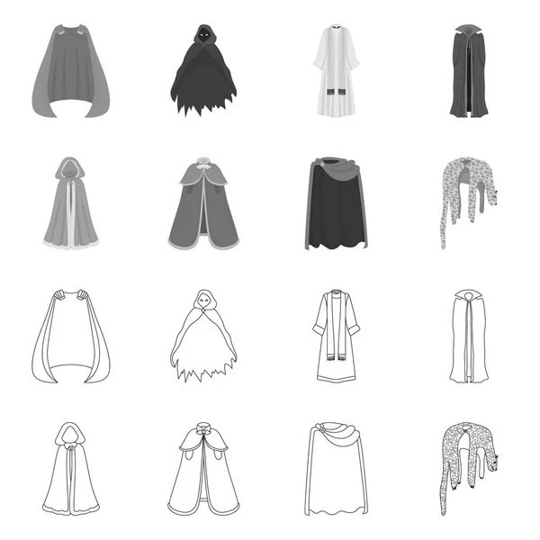 Oggetto isolato di materiale e simbolo di abbigliamento. Set di illustrazione vettoriale materiale e indumento stock . — Vettoriale Stock