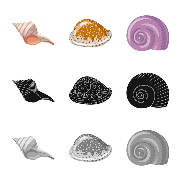 Geïsoleerde object van dier en decoratie logo. Collectie van dier en Oceaan vector pictogram voor voorraad. — Stockvector