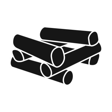 Kütük ve yakacak odun logosu vektör tasarımı. Kütük ve gövde stok vektör illüstrasyonunun toplanması.