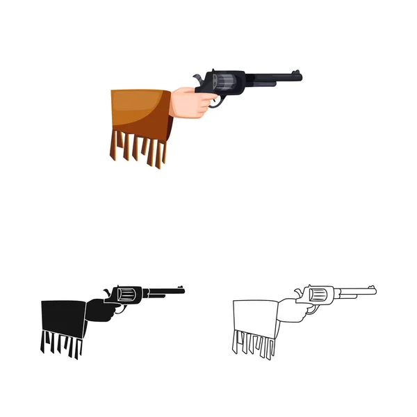 Ilustración vectorial de revólver y pistola. Juego de revólver y pistola para web . — Archivo Imágenes Vectoriales